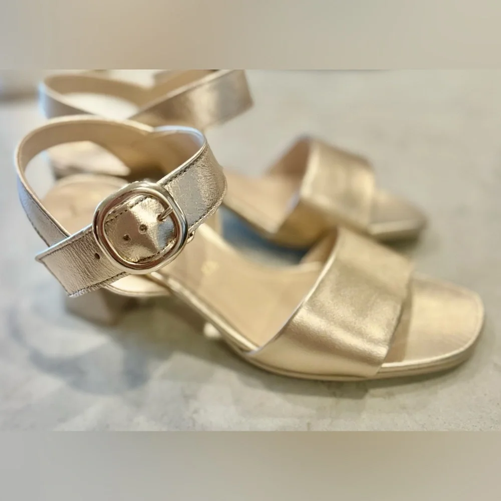 GABOR Gold Heeled Sandals - Picture 4 of 12